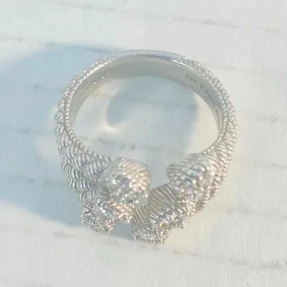 Vintage Judith Ripka Sterling Silver Ring–Leaf-Inspired CZ Design | 925 Thailand - Picture 5 of 10